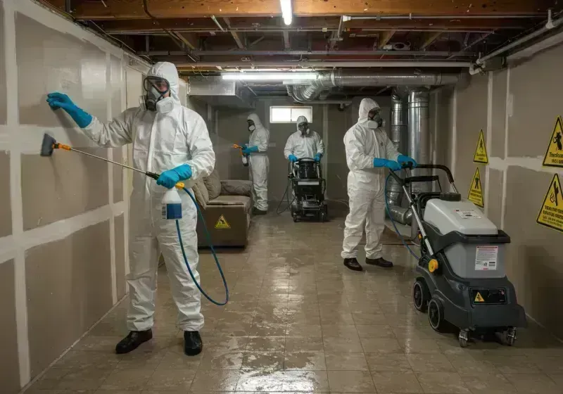 Basement Moisture Removal and Structural Drying process in Nutter Fort, WV